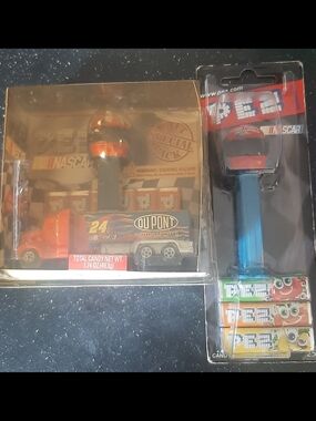 Nascar Red Orange Blue PEZ Candy Dispensers